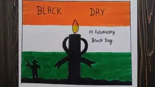 Black Day for India Poster Easy Drawing , Pulwama Attack Drawing for beginners, Jai Hind 🇮🇳🇮🇳