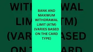 Atm withdrawal limit/ How much money can you withdraw from an ATM