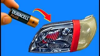 Don't throw away Old Batteries!Genius Trick Restore Old Headlights to New Like Magic😱