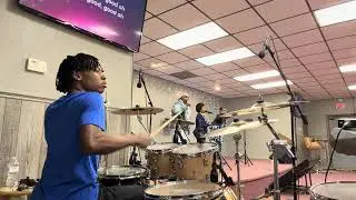 Drumming at church...