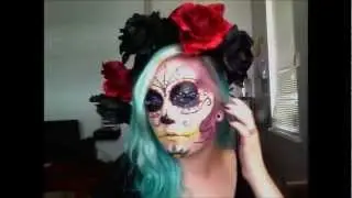 HALLOWEEN Sugar Skull hair and rose crown DIY