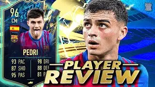 96 TEAM OF THE SEASON PEDRI PLAYER REVIEW! TOTS PEDRI - FIFA 22 Ultimate Team