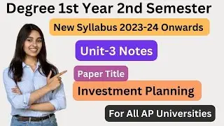 Degree 2nd sem | Investment Planning |unit-3 notes |investment important notes| #investmentplanning