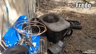 (Enstalasyon inite eksteryè chanm fwad)Installation of external cold room unit,compresor,drivers...
