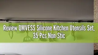 Review QMVESS Silicone Kitchen Utensils Set, 35 Pcs Non-Stick Cooking Utensils Set, Sturdy Insulatio