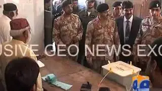 Geo News - LG polls  DG Rangers reviews security at Sindh polling stations