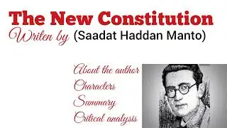 B.A ,ADA english short story the new constitution summary ,characters,critical  analysis in hindi