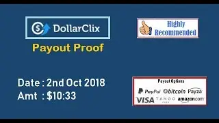 DollarClix - Payout Proof Video - 2nd Oct 2018