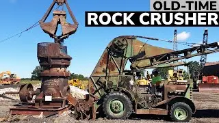 Watch Antique Rock Crushing Led by 1918 Steam Tractor, 1926 Link-Belt Crane