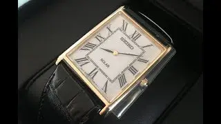 SEIKO “Tank Homage” SUP880 Affordable & Timeless Gold Style Quartz Dress Watch With Leather Strap