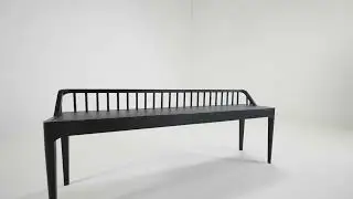Ethnicraft Spindle bench in black presented by 4 Living