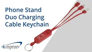 Phone Stand Duo Charging Cable Keychain - Custom Cable by 4imprint