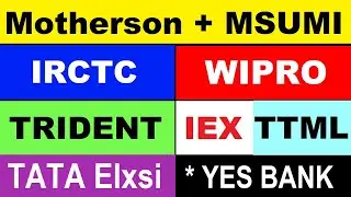 MOTHERSON SUMI ⚫ MSUMI ⚫ IRCTC ⚫ WIPRO ⚫ TRIDENT ⚫ IEX ⚫ TTML ⚫ YES BANK ⚫ TATA ELXSI ⚫ SMKC