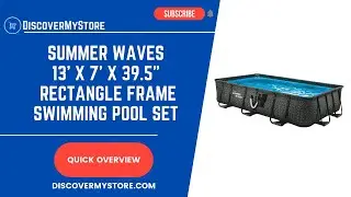 Summer Waves 13 by 7 foot by 39,5 Inch Rectangle Frame Swimming Pool Set