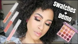 COLOURPOP FORTUNE PALETTE + ULTRA GLOSSY LIPS | SWATCHES + DEMO | kinkysweat