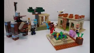 Lego Minecraft The Illager Raid (21160). Stop Motion Animation Speed Build.