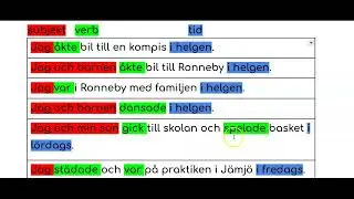 SFI meningar med subjekt, verb och tid