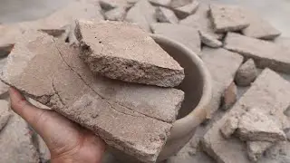 New🔥crunchy chat wali mud dusty dry claypot & water crumbling oddly satisfying video