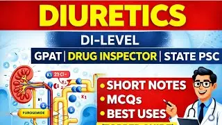 &ldquo;DIURETICS for Drug Inspector | DI-Level Notes + MCQs | GPAT & State PSC&rdquo;