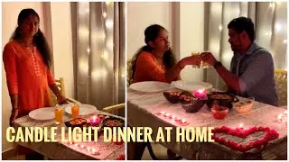 Simple Romantic Candle Light Dinner at Home😍❤️ How to Prepare! #couple #anulachu
