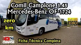 Comil Campione 3.45 Ano 2022 - Mercedes-Benz OF-1724 - Ficha Técnica - Viação Santa Sophia 0KM