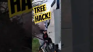 Locked Out? Use a Strap and a Tree! 😂🚛🌳 #truckdriver #automobile #lkw #camion #diy