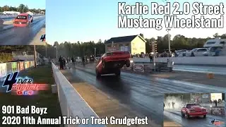 KARLIE RED 2.0 FOXBODY STREET MUSTANG WHEELSTAND AT TRICK OR TREAT GRUDGEFEST !!
