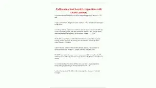 California school bus driver questions with correct answers78