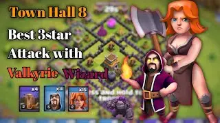 Best TH8 Valkyrie and Wizard Attack Strategy | Golem Guide | Earthquake Spell | Coc(Clash of clans)