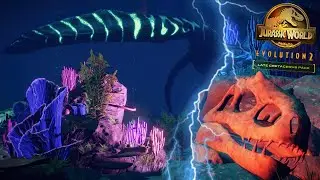 FANTASY + HORROR LAGOON | Styxosaurus exhibit build in Jurassic World Evolution 2