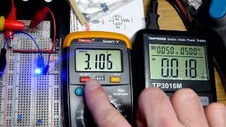 Multimeter test of actual LED forward voltage at different currents learning electronics shorts 104