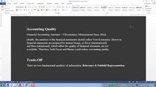 Ch2 Accounting Quality