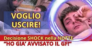 TOMMASO DISTRUTTO: NON POSSO PIÙ RESTARE QUI HO GIÀ AVVISATO IL GRANDE FRATELLO CHE VOGLIO USCIRE