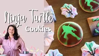 Making NINJA TURTLE COOKIES with Just Two Piping Bags! Airbrushing, Dipping, & Piping Sugar Cookies