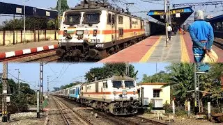 DANGEROUS 110 km/h ⚡ | WAP-7 Back-to-Back Express Skip Railway Station 🚆🔥