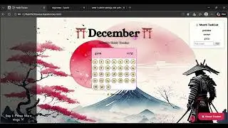 monthly habit tracker samurai theme to do streak analyser | coding project | @abhinav_dvd
