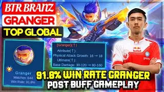 91.8% Win Rate, Granger Post Buff Gameplay [ BTR Branz Granger ] Mobile Legends