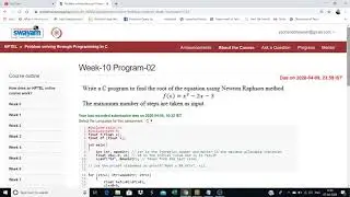 Problem solving with programming in c Programming assignment week 10 nptel 2020