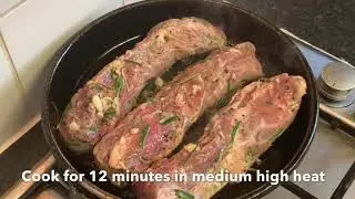 Pan Grilled Rosemary and Garlic Lamb Fillets