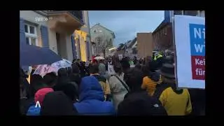 W&ouml;llstein: 400 Demonstranten gegen rechts -9 Gegendemonstranten!!!-  in meiner Heimat am 19.02. 2024