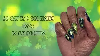 St.Patrick's Day Nails using @bornprettyofficial 9D Magnetic Gel Polish|Layered Nail Stamping