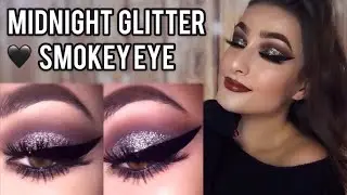 EASY MIDNIGHT GLITTER SMOKEY EYE TUTORIAL | FOR BEGINNERS OR PROS!