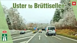 Winter Road Trip from Uster to Br&uuml;ttisellen ❄ Motorways of Switzerland 🇨🇭 [4K]
