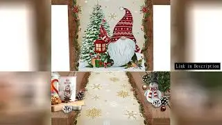 Christmas Snowflake Xmas Tree Gnome Linen Table Runners Dresser Scarves Reusable Kitchen Dining Tabl