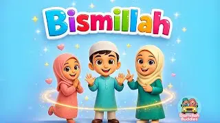 Cute Muslim Cartoon Teaching Bismillah & Islamic Manners