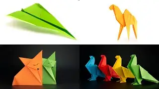 Cómo hacer un avión de papel, un camello, un zorro y una paloma. Origami.52