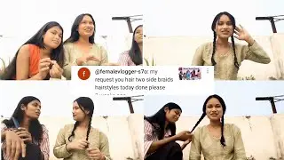 Two braids challenge accept // Hairstyle// On public demand 😂