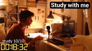 study with me live pomodoro rain souds ادرس معي طالب سادس لايف 15