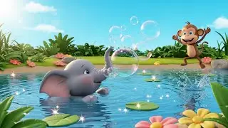 Baby Elephant Bubble Pond Adventure | Fun Kids Animal Song, Nursery Rhyme & Toddler Music 🐘🫧🎶