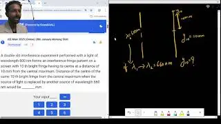 JEE MAIN PHYSICS PYQ: 35 change in height of maxima when wavelength is changed